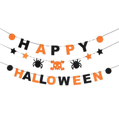 

Non-Woven Fabric Happy Halloween Bunting Banner String Hanging Flags Decor