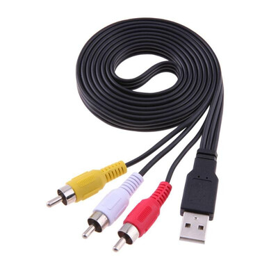 

New 15M 5ft USB Male A to 3 RCA AV AV TV Adapter Cord Cable Audio AV Cable