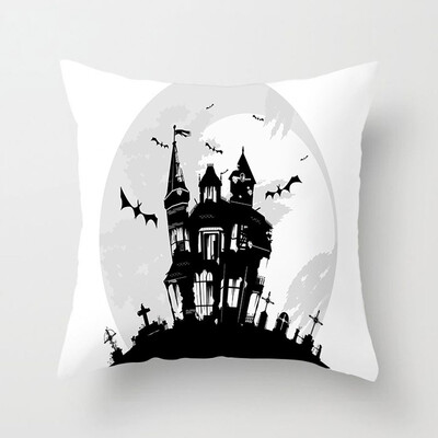 

18&39&39 New Halloween Pillowcase Ghost Witch Pumpkin Cushion Cover Skull Throw Pillow Case Decor