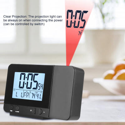 

Greensen Rechargeable Projection Dual Alarm Clock Temperature Humidity Display Black