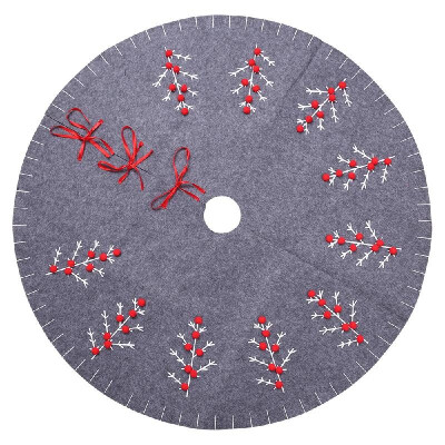 

Christmas Tree Skirt Cover Non-woven Fabric Christmas Tree Carpet Dress up Party Decoration 472in Diameter Grey