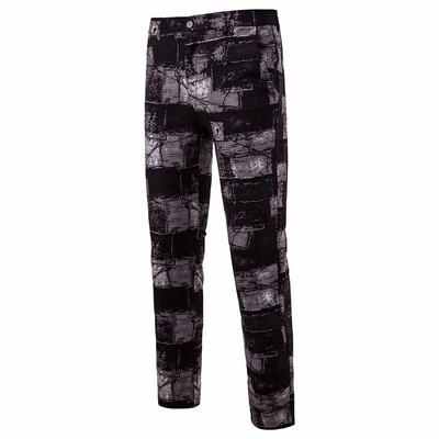 

Gobestart Mens Slim Vintage Ethnic Style Straight Cylinder Pants Business Trousers