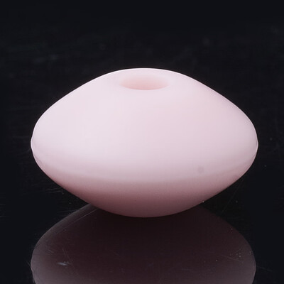 

Food Grade Environmental Silicone Beads Chewing Beads For Teethers DIY Nursing Necklaces Making Rondelle Pink 12x67mm Hole