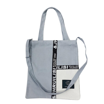 

Women Large Capacity Totes Fashion Color Blocks Patchwork Canvas Bags Female Retro Portable Shoulder Bag Foldable Travel bag
