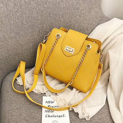 

Ins fashion texture rhomboid chain bag woman summer hundred bucket bag woman 2019 oblique carry woman bag