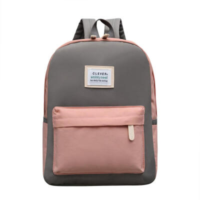 

Women Canvas Hit Color Backpack Large Capacity Shoulder Travel School Bags