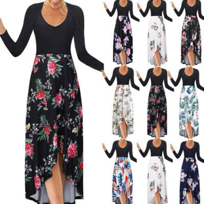

New Women Floral Maxi Dress Prom Evening Party Fall&Winter Casual Long Dress US