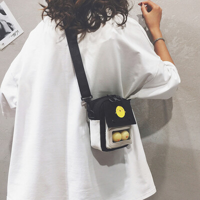 

Net red small bag female 2019 new Korean version of the wild cute mobile phone bag ins Harajuku canvas shoulder Messenger bag