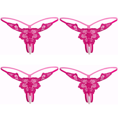 

Toponeto 4PC Women Thong Bragas Sexy Panties Thong Lace Word Pants Briefs Underwear