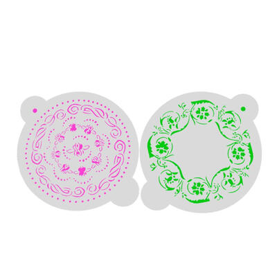 

2pcsSet DIY Flower Vine Coffee Stencil Cake Bake Templates Decorative Tool
