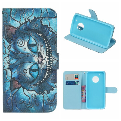 

MOONCASE MOTO X 2017 painted pattern leather case - blue cat