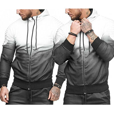 

SUNSIOM Mens Gradient Slim Hoodie Hooded Sport Sweatshirt Coat Jacket Sweater Outwear
