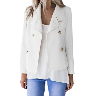 

Toponeto Womens Solid Open Front Cardigan Long Sleeve Blazer Casual Jacket Coat