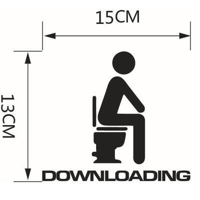 

Unique Downloading Decal 13x15cm Bathroom Toilet Seat Waterproof Self-adhesive Sticker Sign