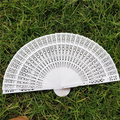 

〖Follure〗Wedding Hand Fragrant Party Carved Bamboo Folding Fan Chinese Style Wooden