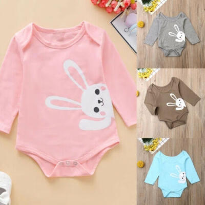 

Newborn Baby Girl Long Sleeve Rabbit Romper Bodysuit Jumpsuit Outfits Sunsuit