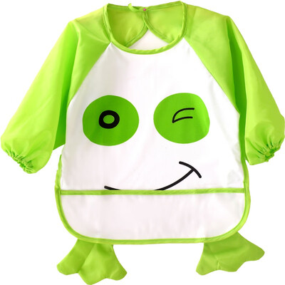 

9 Colors Cartoon Children Bib Printed Long Sleeve Baby Bib Infant Waterproof Apron Clothing 1-3T