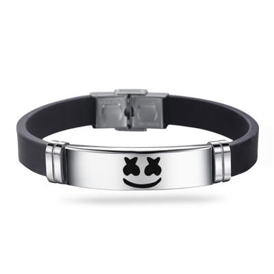 

4 Styles Marshmello Dj Silicone Charm Bracelet Bangles Stainless Steel Engrave Souvenir Jewelry Gifts