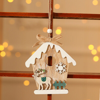 

Siaonvr Christmas Wooden Pendant Childrens Gift Christmas Tree Tag Scene Decor Pendant