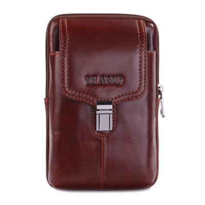 

Tailored Men Pure Color Leather Wallet Zipper Coin Purse Card Holder Waist Bag Chest Bags