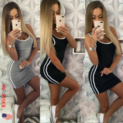 

US Womens Lingerie Bodycon Slim Sleeveless Dress Ladies Sleepwear Charm Dresses