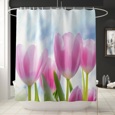 

〖Follure〗Creative Flower Shower Curtain Floor Mat Four-piece Bathroom Mat Set