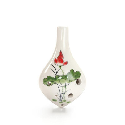 

6 Holes Ceramic Ocarina Alto C Wine Bottle Style Hand Painted Musical Instrument with Lanyard Music Score For Music Lover&Lear