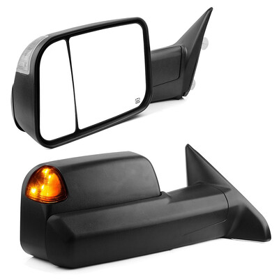 

Pair for 2009-2015 Dodge Ram Truck Power Heated LED Puddle Signals Tow Mirrors