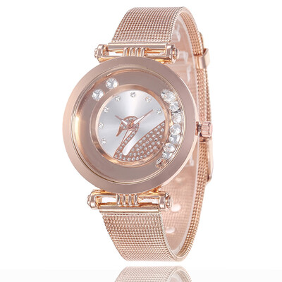 

Mesh belt fashion ladies watch wholesale simple diamond sand swan student popular watch