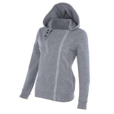 

Women Solid Color Hat Collar Long Sleeve Zipper Hoodies Casual Warm 2019 New Winter Autumn Loose Tops Sweatshirts