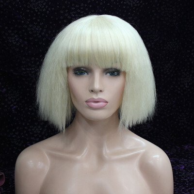 

StrongBeauty Yaki Straight Bob Wig Brown BlondeBlack Short Cosplay Party Synthetic Hair Wigs