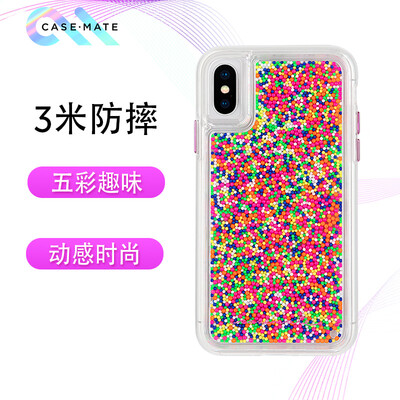 

CASE-MATE Apple iPhone XS 58 Inch Fun Cute Girl Heart Fashion Dynamic Color Small Bead Transparent Phone Case Cover Female Multicolored Sugar