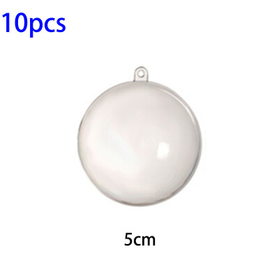 

10X Clear Plastic Ball Baubles Plastic Fillable Christmas Ornament Hanging Decor