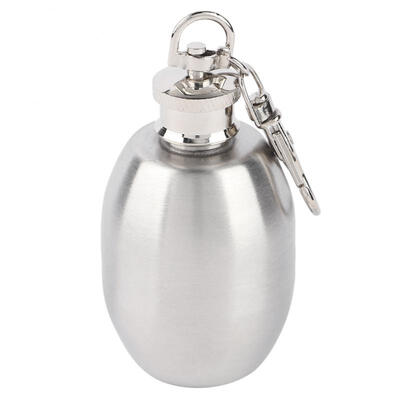 

Greensen Stainless Steel 2oz Portable Whiskey Alcohol Wine Pocket Bottle with Key Ring