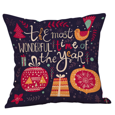 

Tailored Merry Christmas Pillow Cases Cotton Linen Sofa Cushion Cover Home Decor