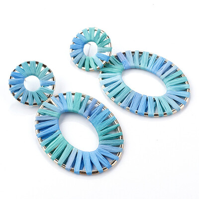 

Flashbuy Handmade Rattan Boho Style Drop Dangle Earrings For Women Vintage Geometry Rafite Earring Wholesale Earrings Jewelry