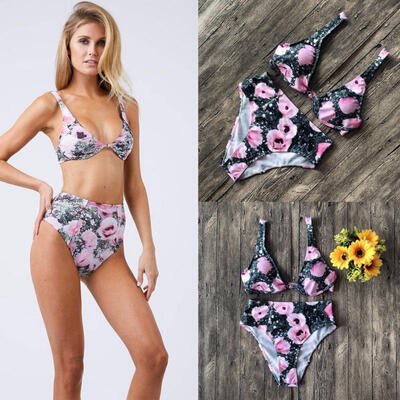 

New Sexy Women Floral Bikini Push-up Swimsuit Bandage Swimming Bathing Suit