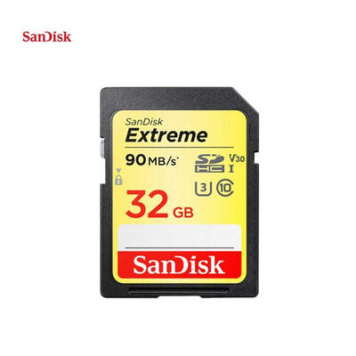 

SanDisk Memory Card Extreme 32GB SDHC SD Card UHS-I C10 U3 V30 90MBs Read 40MBs Write 4K UHD For Camera SDSDXVE-032G