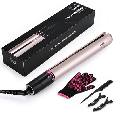 

GUSTALA SM - 068A Ceramic Hair Straightener 2 in 1 Design Rotating Adjustable Temperature for Different Hairstyles