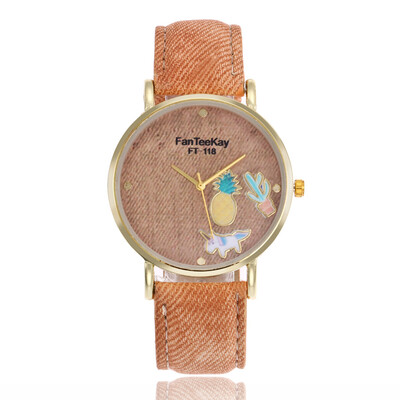 

European&American trend casual ladies belt watch imitation denim