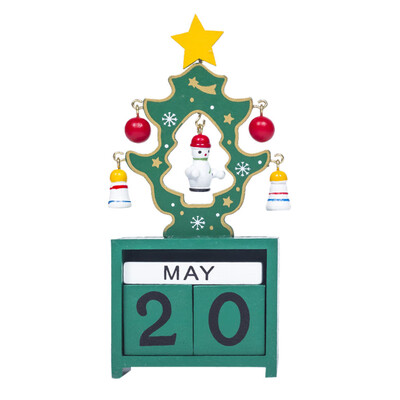 

〖Follure〗Christmas Mini Wooden Calendar Xmas Ornament Home Decoration Craft Gift