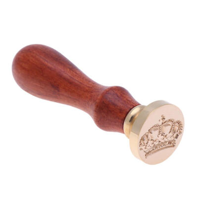 

Crown Pattern DIY Retro Wood Stamp Customs Insurance Sealing Wax Seal Post