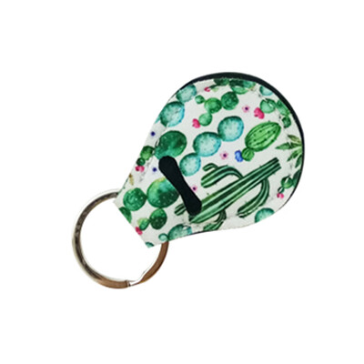 

2 Pcs Coin Holder Chapstick Holder Neoprene Keychain Unicorn Pattern Lip Palm Holder Floral Print With Metal Ring