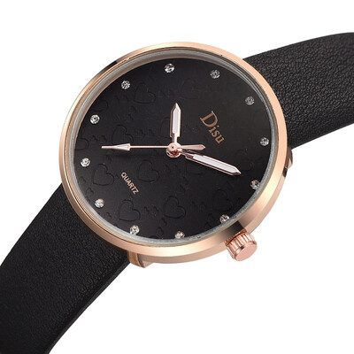 

RM Fashion Lady Frosted Dial Heart Shape Pattern Leather Belt Watch Quartz Watch