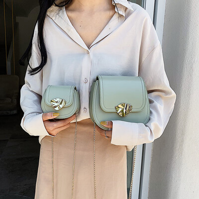 

Womens bag new fashion simple chain saddle bag foreign style texture wild Korean version of the shoulder slung tide bag