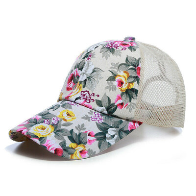 

SUNSIOM Men Womens Floral Print Hat Adjustable Snapback Trucker Golf Sport Baseball Cap