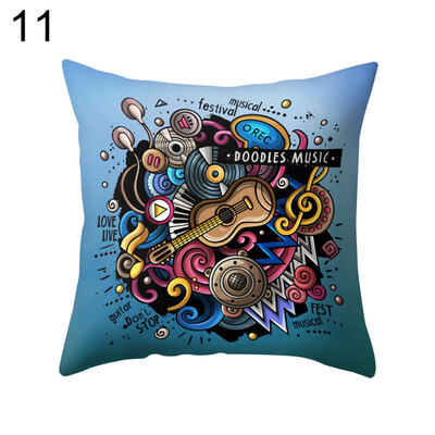 

Rock&Roll Guitar Music Pillow Case Cushion Cover Sofa Bed Car Office Decor