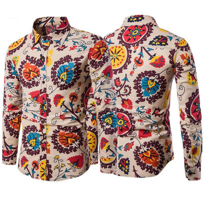

Fashion Mens Summer Casual Dress Shirt Mens Floral Short Sleeve Shirts Tops