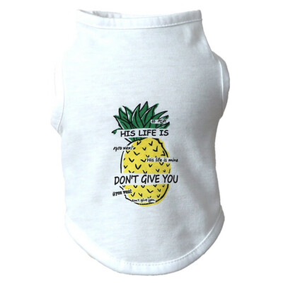 

Pet Dog Casual White T Shirt Cotton Vests with Cute Fruits Pattern for Puppy Sweet Pet Dog Clothing Wear-resisting T Shirt