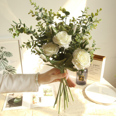 

INS Style Artificial Rose Green Plant Simulated Flower Factory Home Decoration Wedding Walls Fake Flowers